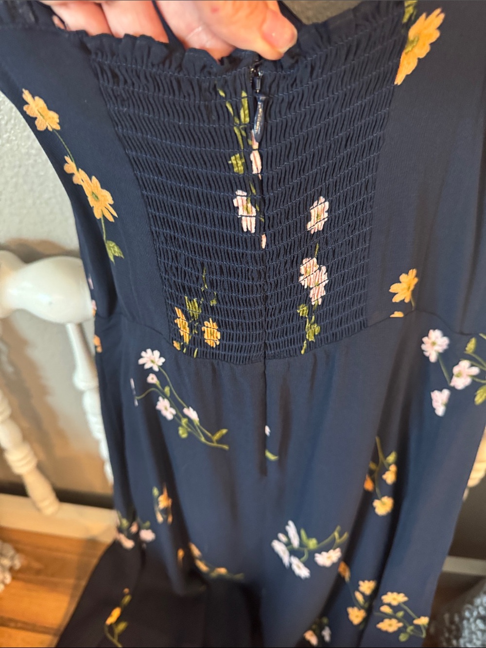 Reformation Black Maxi Dress with Yellow & Pink Floral Print - Picture 3 of 6
